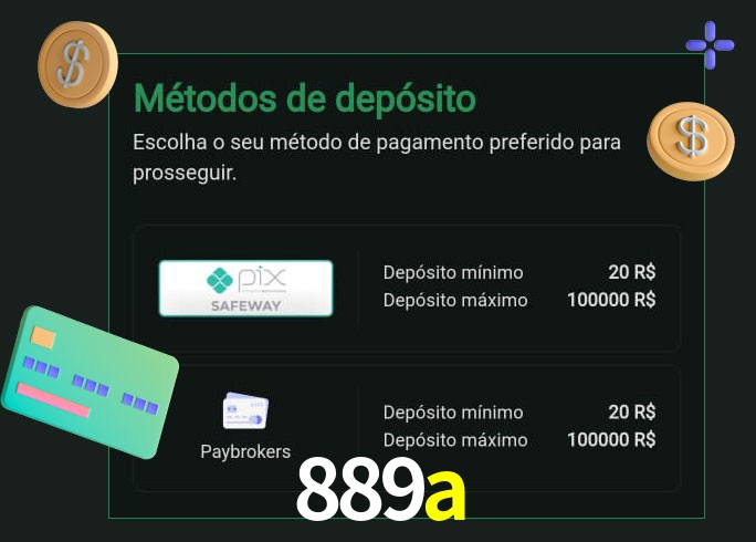 O cassino 889a oferece uma grande variedade de métodos de pagamento